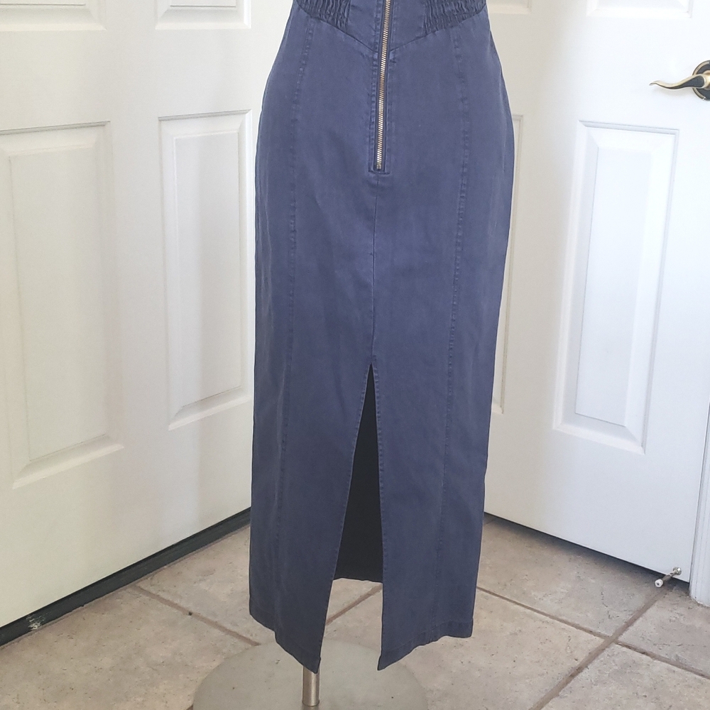 YOUNG FABULOUS & BROKE Taylor Tube Dress Strapless Maxi Dark Blue - Picture 7 of 14